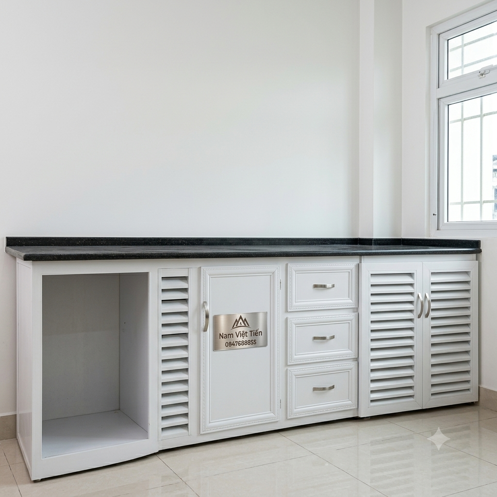 Tủ bếp nhôm kính giá rẻ TPHCM