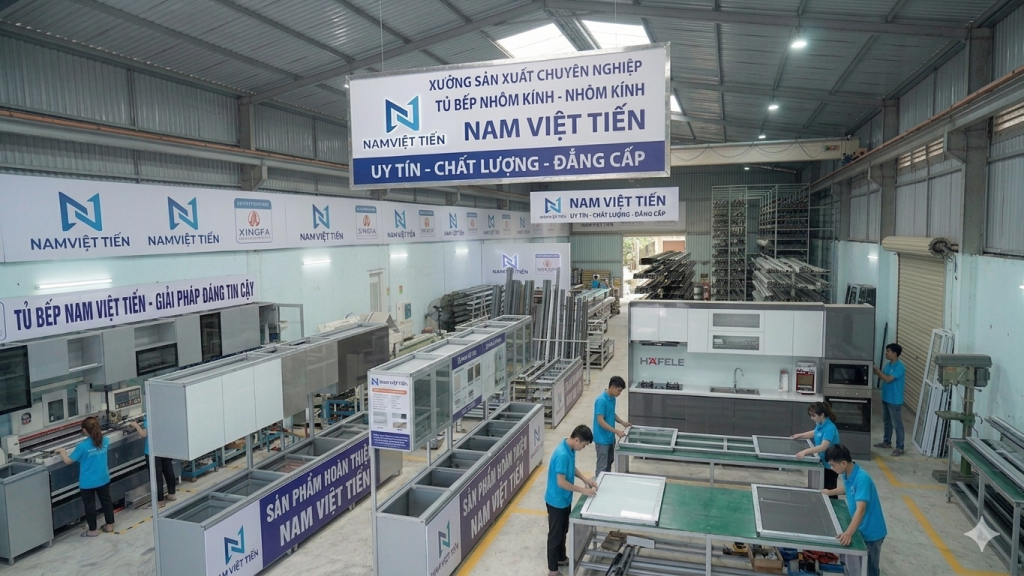 Xưởng gia công tủ bếp nhôm kính giá rẻ TPHCM