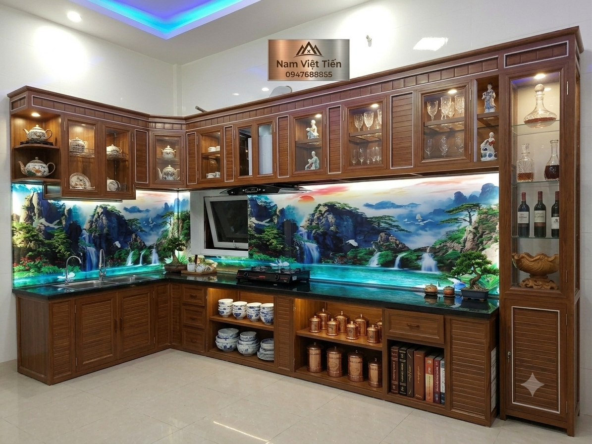 Làm Tủ Bếp Nhôm Kính TPHCM
