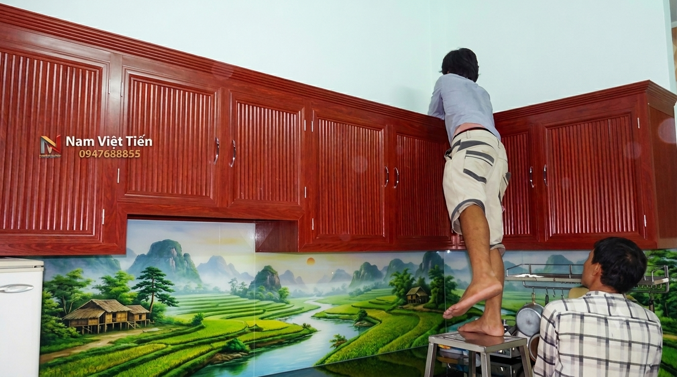 Tủ bếp nhôm kính đẹp tối ưu không gian nhà bếp