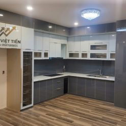 TỦ BẾP NHÔM - CỬA NHÔM KÍNH - KÍNH CƯỜNG LỰC 30 Tủ Bếp Hợp Kim Nhôm Cánh Kính