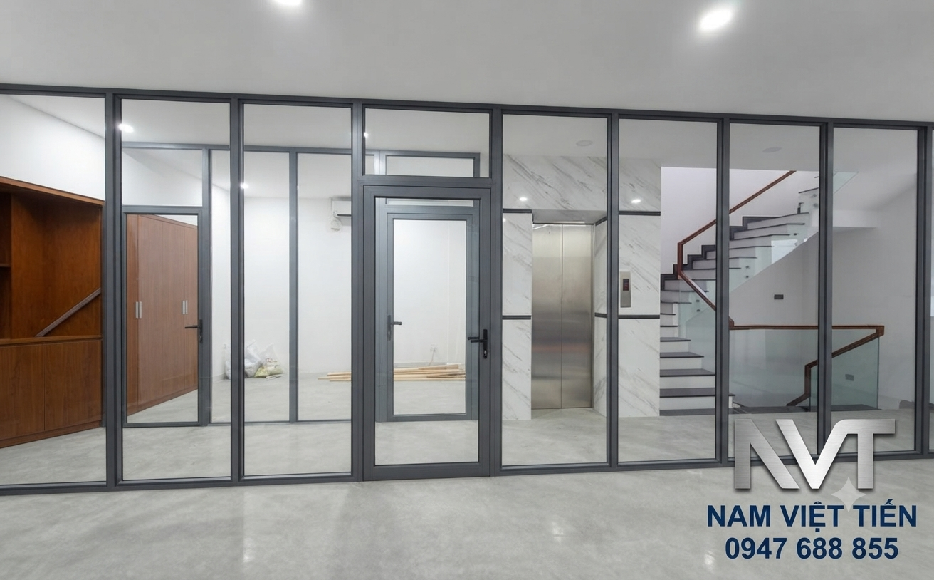 Vách ngăn nhôm kính Xingfa - hệ nhôm Xingfa - ảnh 1