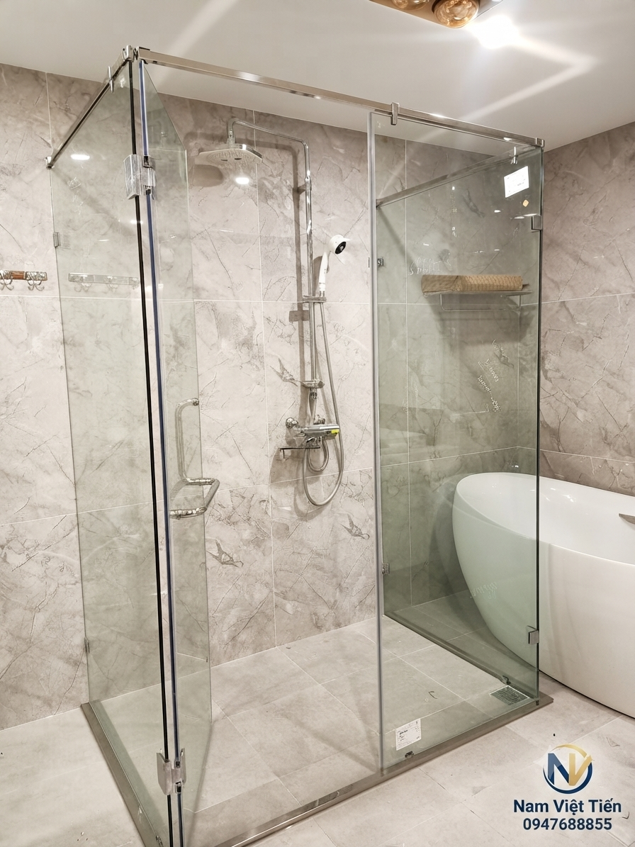 Vách tắm kính 90 độ Vách tắm kính 90 độ