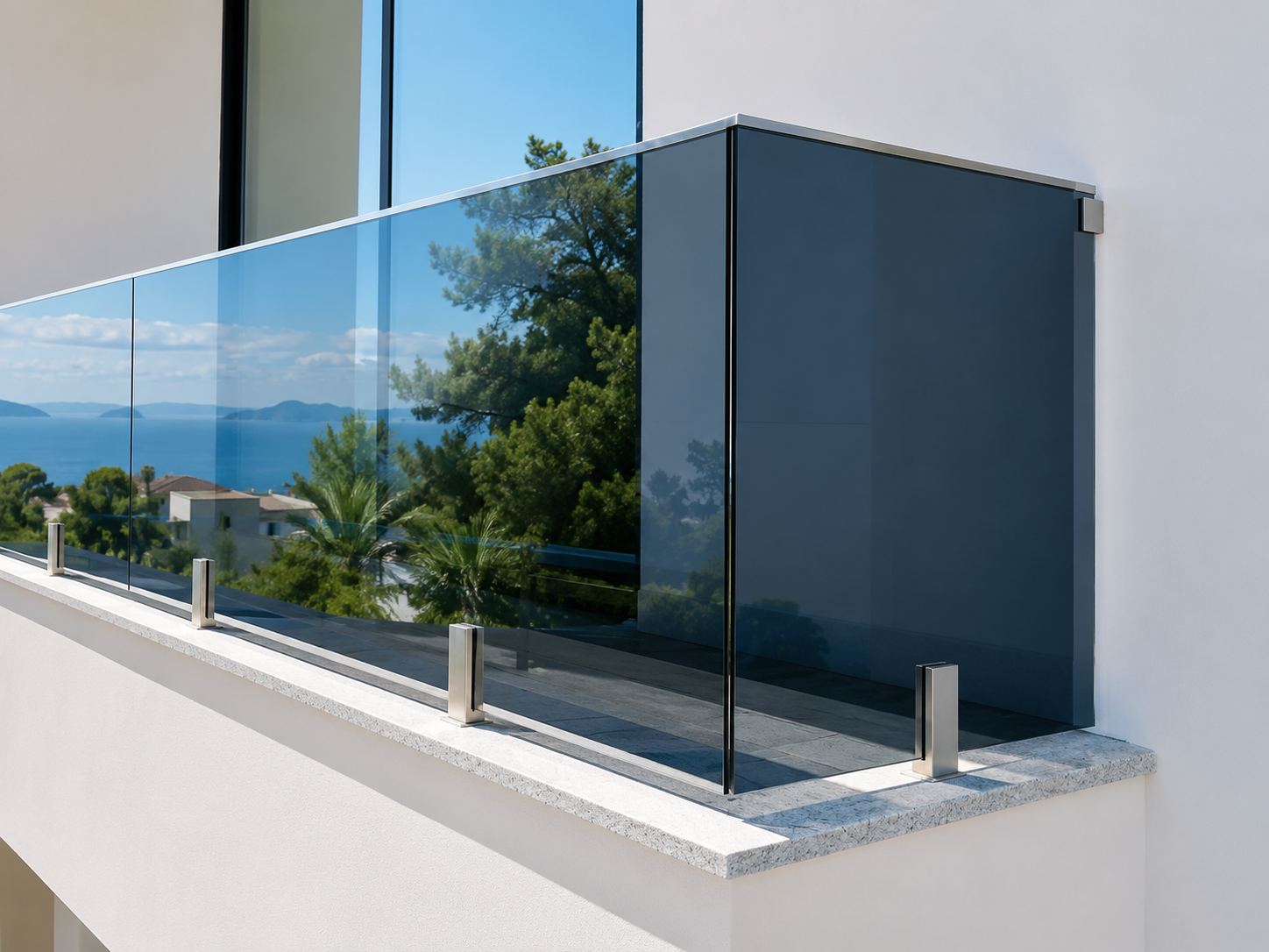 Lan Can Kính Tay Vịn Inox 3 Lan can kính cường lực cho công trình hiện đại