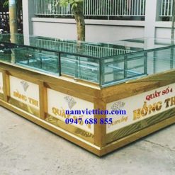 TỦ BẾP NHÔM - CỬA NHÔM KÍNH - KÍNH CƯỜNG LỰC 18 Tủ trưng bày vàng bạc cao cấp