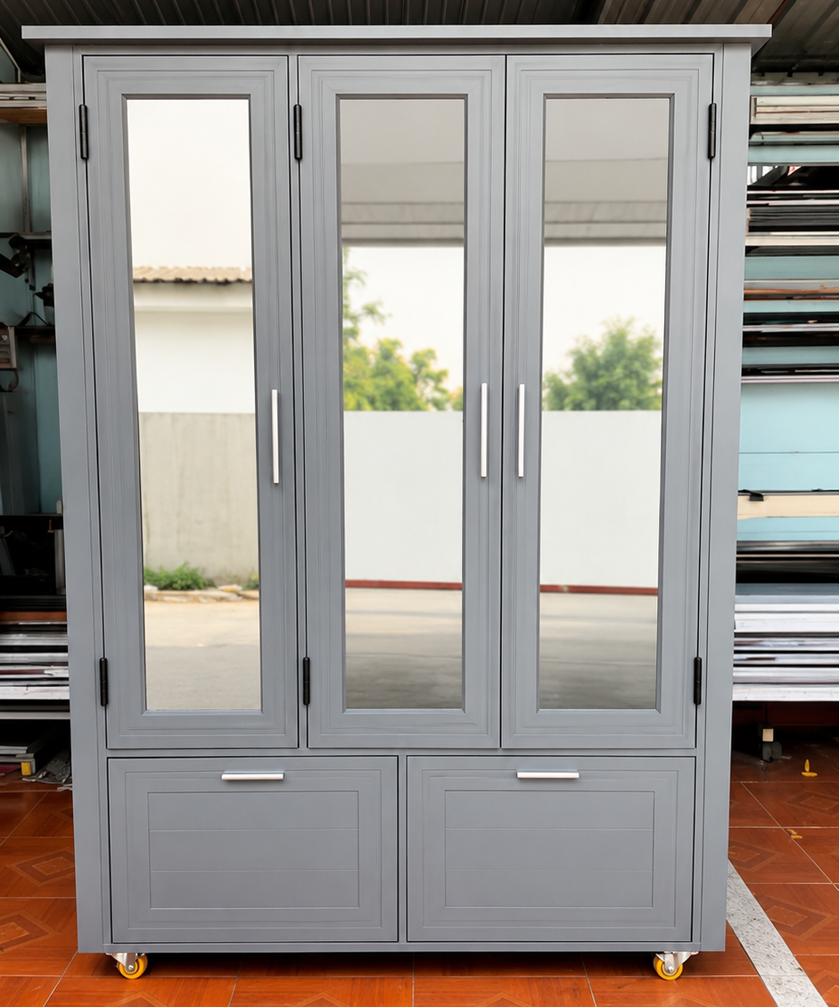 Mẫu tủ áo nhôm kính đẹp Mẫu tủ áo nhôm kính đẹp