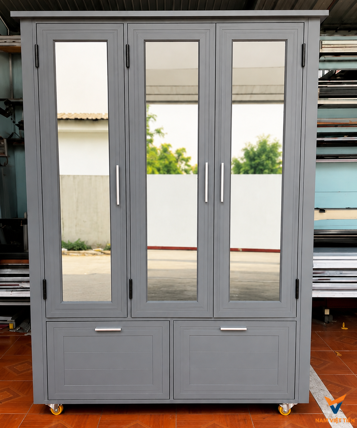 Tủ áo nhôm kính Xingfa Tủ áo nhôm kính Xingfa