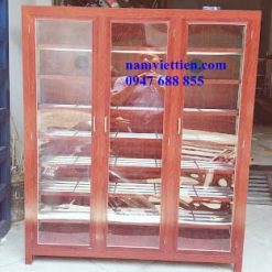 TỦ BẾP NHÔM - CỬA NHÔM KÍNH - KÍNH CƯỜNG LỰC 24 Tủ kiếng nhôm mỹ phẩm