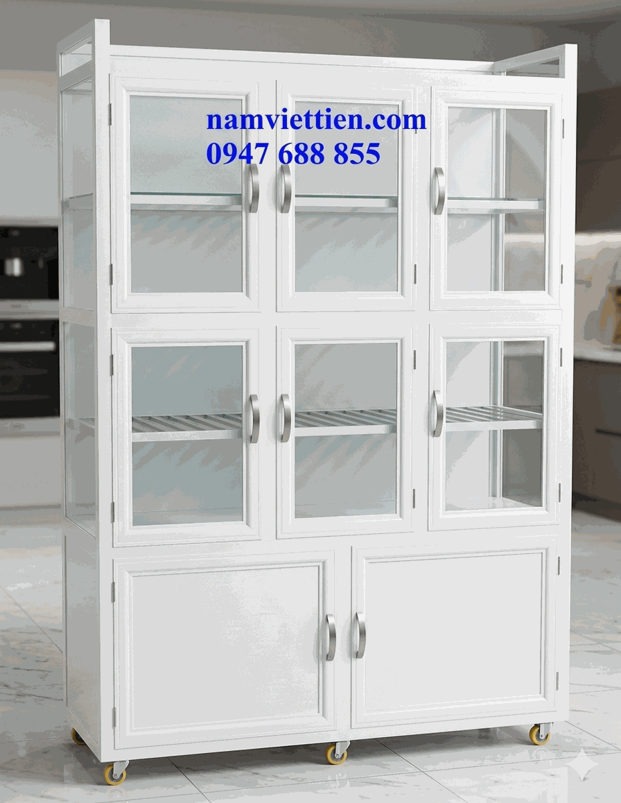 Tủ chén nhôm kính cao cấp thiết kế sang trọng theo yêu cầu Tủ chén nhôm kính cao cấp thiết kế sang trọng theo yêu cầu