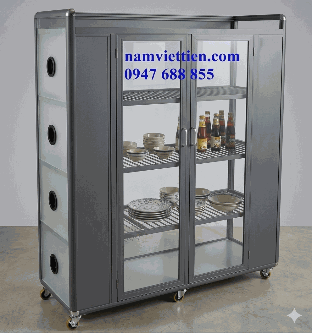 Mẫu Tủ Chén Nhôm Kính Đẹp Mẫu Tủ Chén Nhôm Kính Đẹp