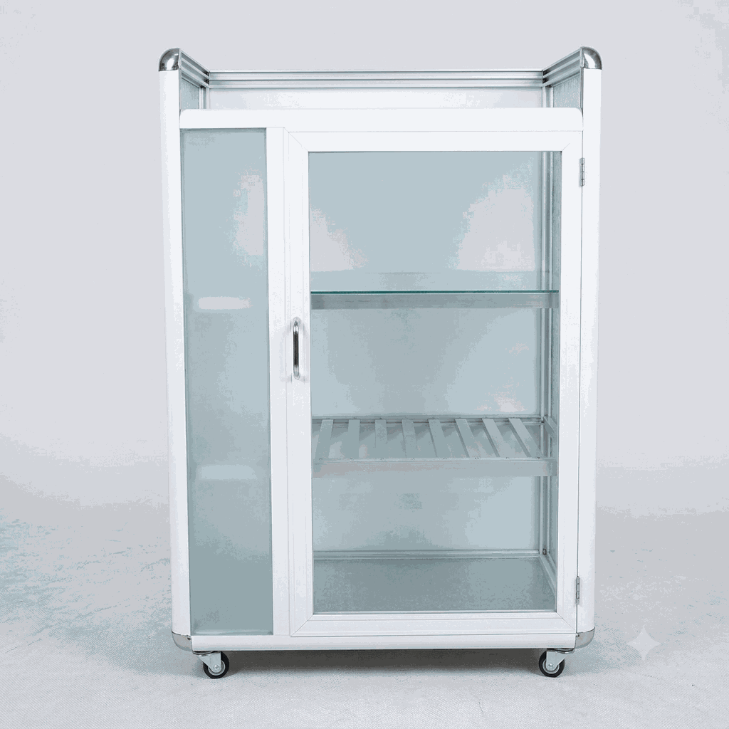 Tủ chén nhôm kính mini nhiều ngăn tiện lợi cho gia đình