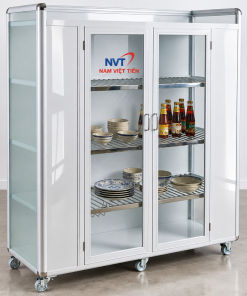 Tủ Chén Nhôm Kính Giá Rẻ 3 tu chen nhom kinh 2 canh 1