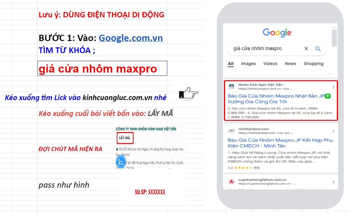 HƯỚNG DẪN LẤY MẬT KHẨU mẫu thực tế gia cua nhom