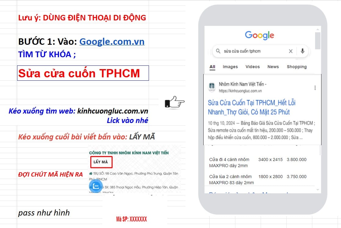 HƯỚNG DẪN LẤY MẬT KHẨU GIẢI NÉN 1 sua cua cuon tphcm