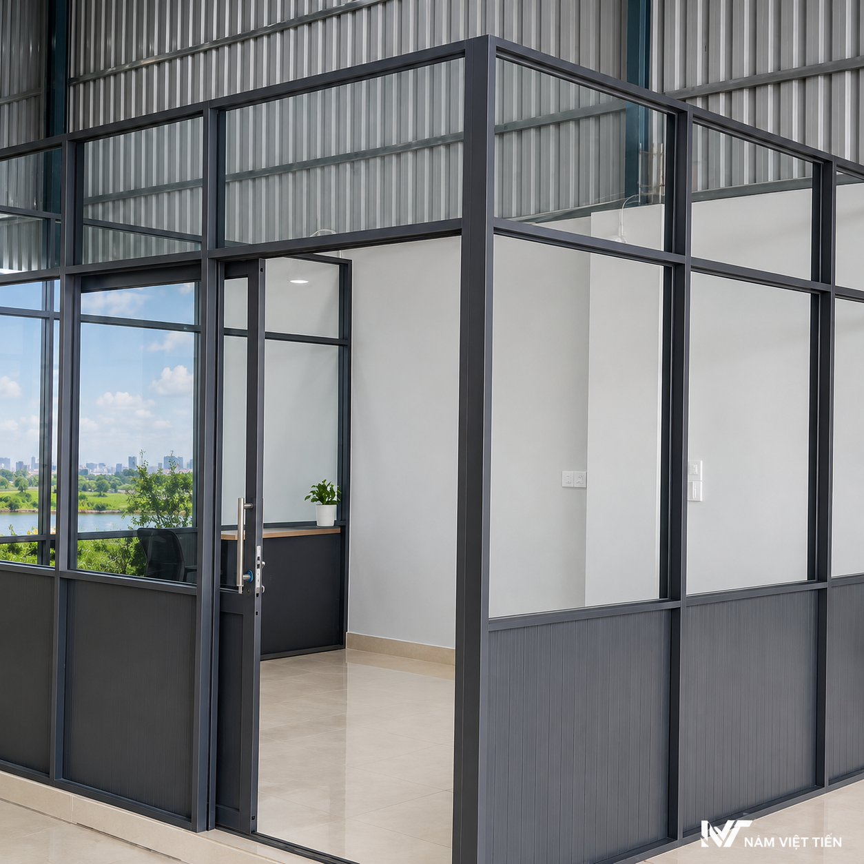 Vách ngăn nhôm kính Xingfa - hệ nhôm Xingfa - ảnh 4