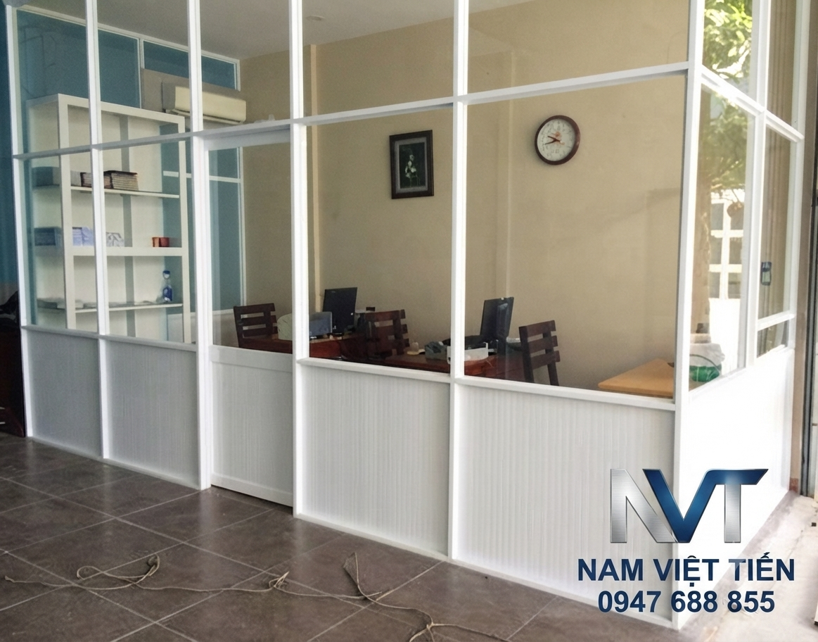 Vách ngăn nhôm kính văn phòng - không gian văn phòng - ảnh 2