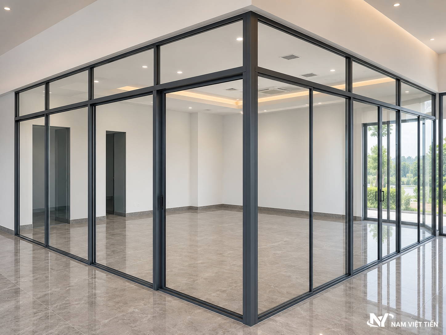 Vách ngăn nhôm kính Xingfa - hệ nhôm Xingfa - ảnh 2