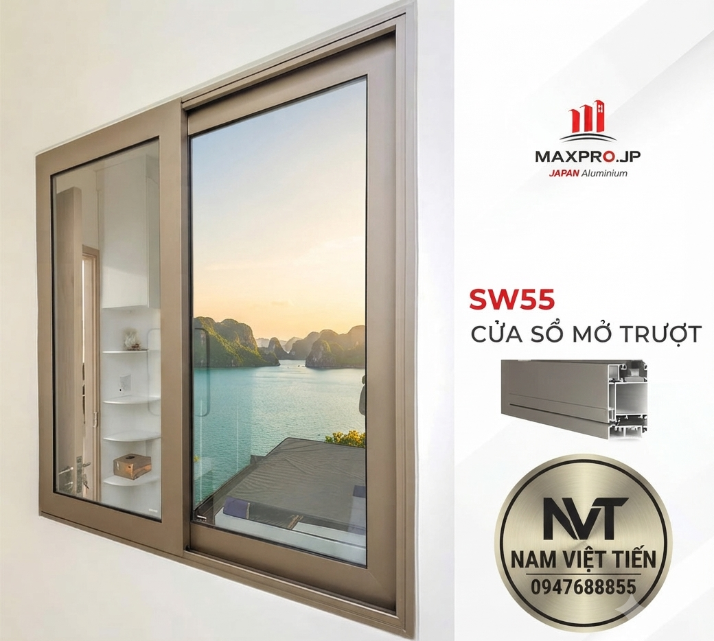 Cửa nhôm Maxpro mở trượt ban công Cửa nhôm Maxpro mở trượt ban công căn hộ dùng ray trượt