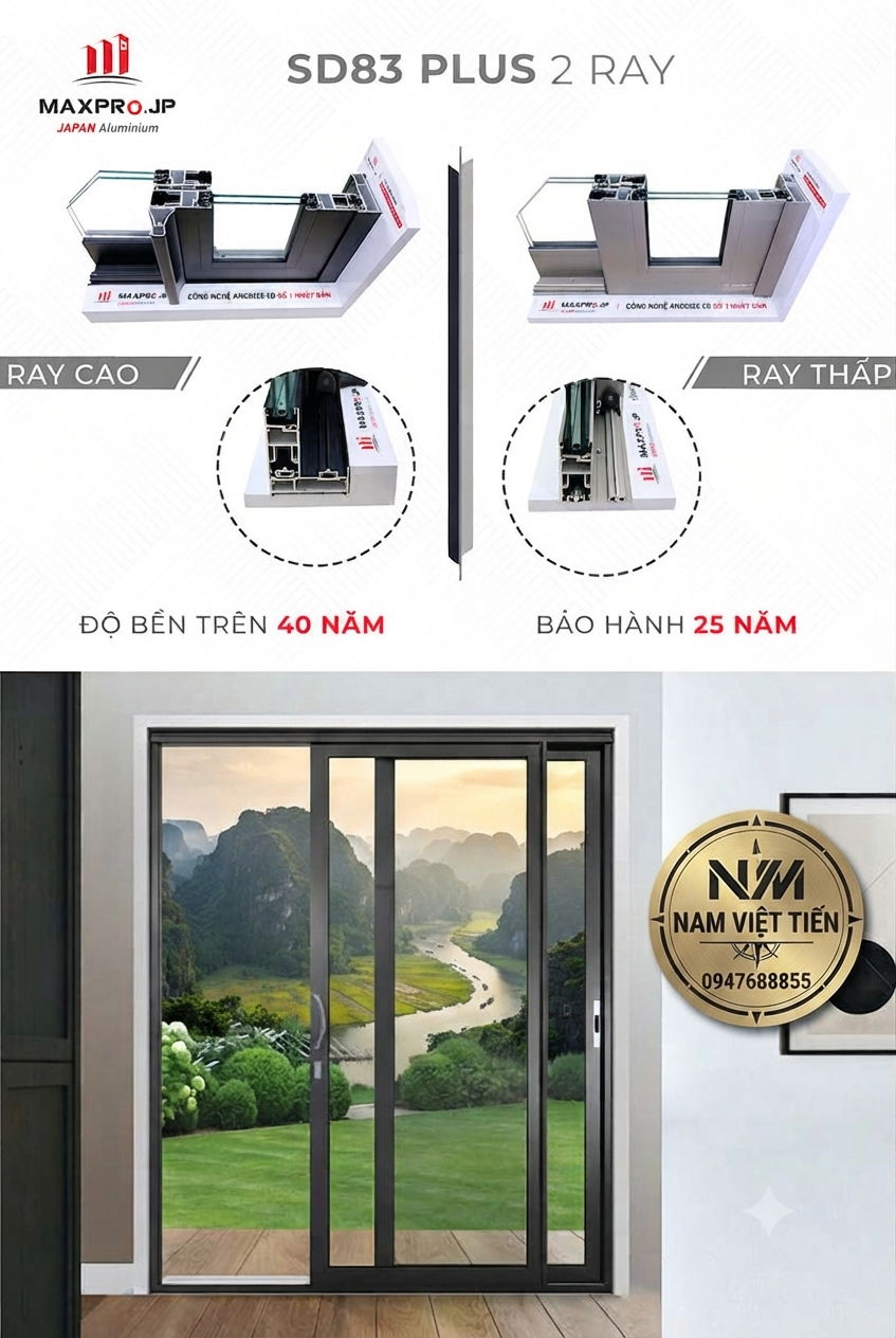 Cửa nhôm Maxpro mở trượt nhà phố Cửa nhôm Maxpro mở trượt nhà phố lấy sáng tốt