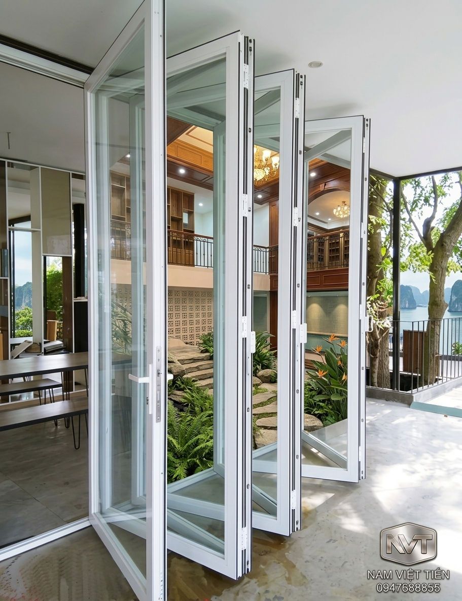 Cửa Xếp Trượt Nhôm Xingfa 4 cua xep truot nhom