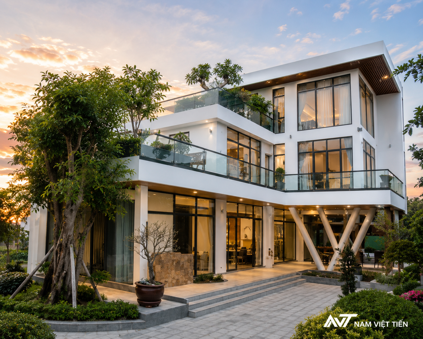 Lan Can Kính Ban Công 2 Lan can kính ban công đẹp hiện đại