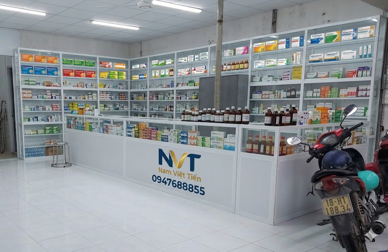 Hạng mục bổ sung tủ quầy thuốc nhôm kính