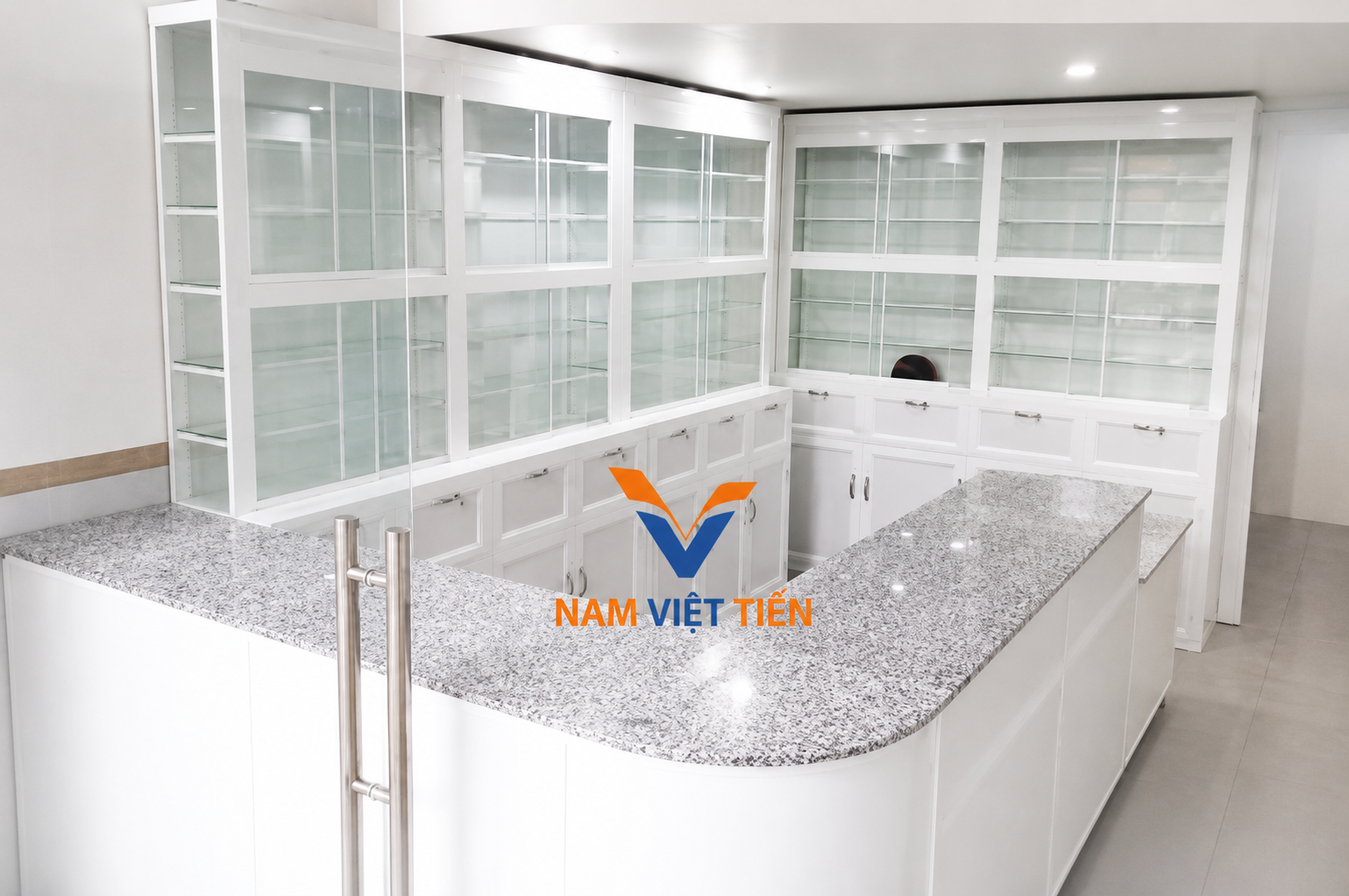 Mẫu tủ quầy thuốc đẹp hiện đại