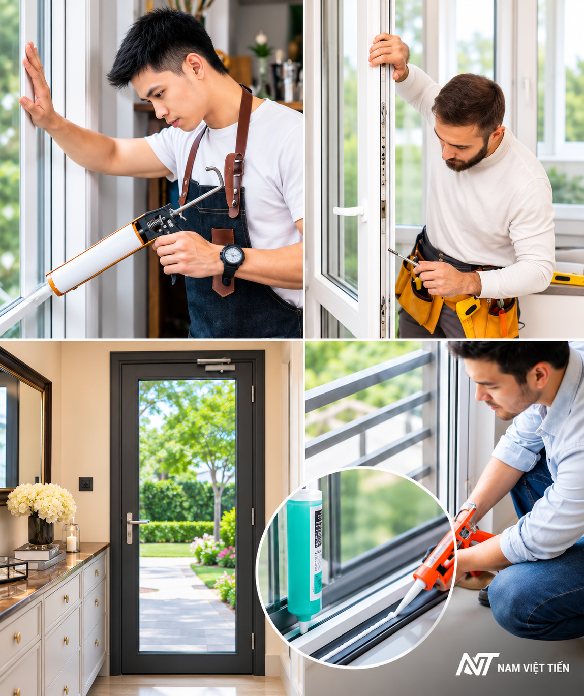 Căn chỉnh cửa nhôm xệ