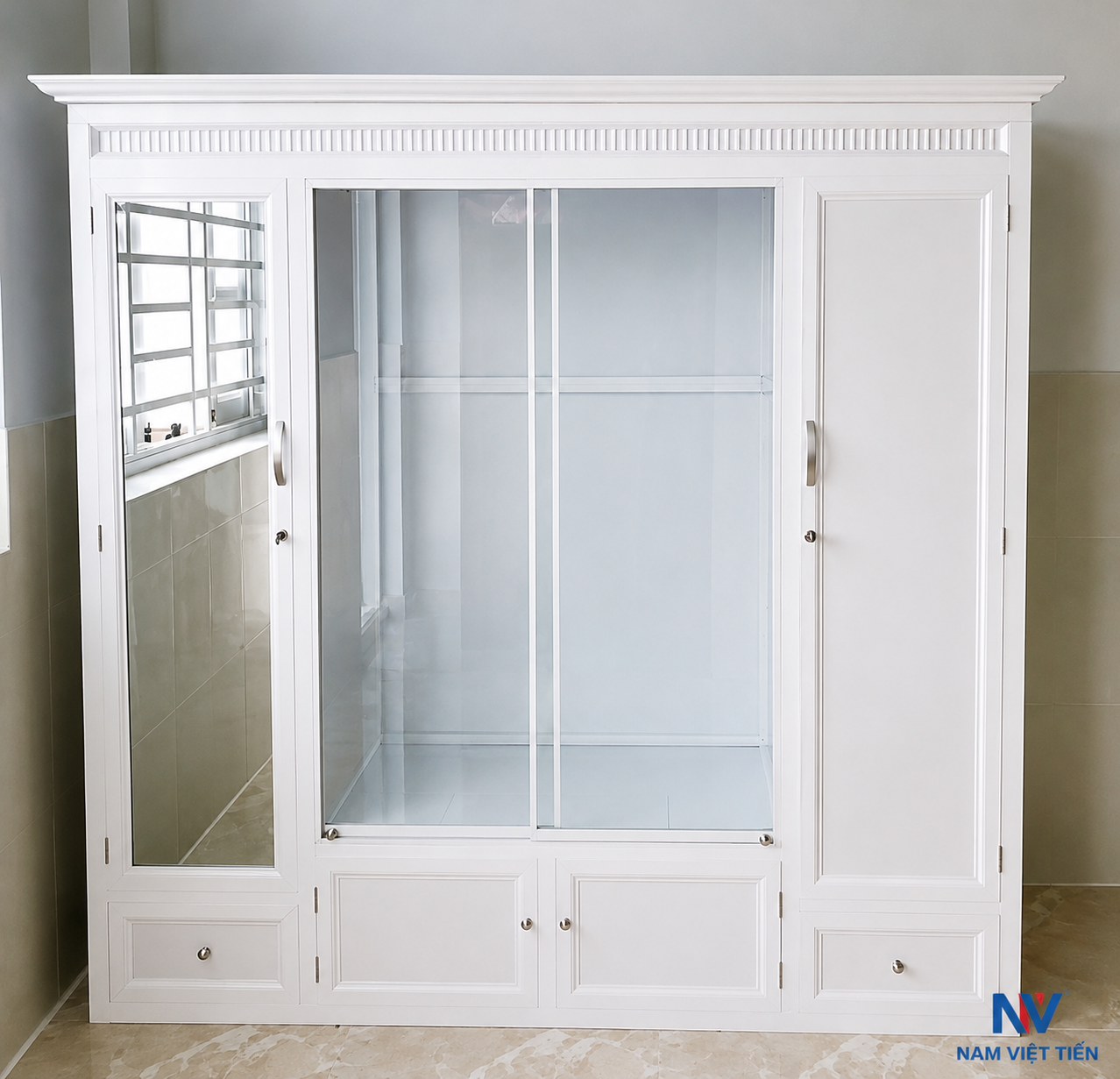Tủ áo nhôm kính cửa lùa Tủ áo nhôm kính cửa lùa